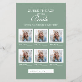 Sage Green Raad De Leeftijd Van De Bruid Papieren  Flyer
