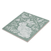  Sage Green Rabbit Bird Woodland Floral Tegeltje (Zijkant)