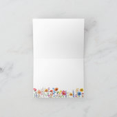 Sage Green Rainbow Wildflower Baby in Bloei Bedankkaart (Binnen)