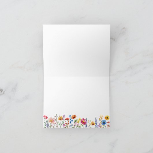 Sage Green Rainbow Wildflower Baby in Bloei Bedankkaart (Binnen)