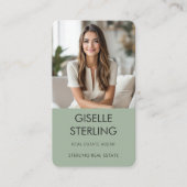 Sage Green Real Estate Agent Photo  Visitekaartje (Voorkant)
