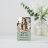 Sage Green Real Estate Agent Photo  Visitekaartje (Staand voorkant)