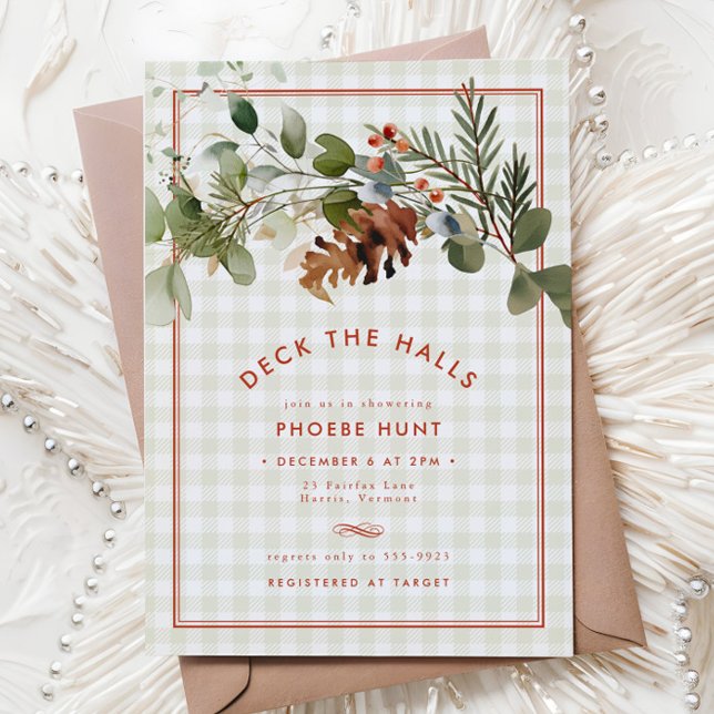 Sage Green Red Christmas Evergreen Vrijgezellenfee (Creator heeft geüpload)