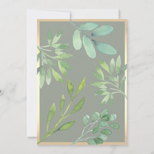 Sage Green Rehearsal Dinner Invitation Kaart (Achterkant)