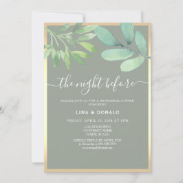 Sage Green Rehearsal Dinner Invitation Kaart