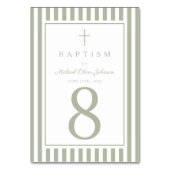 Sage Green Religious Cross Boy Baptism Kaart (Voorkant)