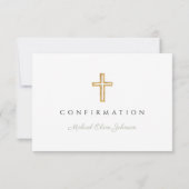Sage Green Religious Cross Confirmation RSVP Kaartje (Achterkant)