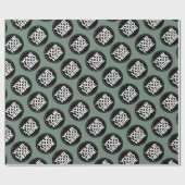 Sage Green Repating Logo Achtergrond Cadeaupapier (Vlak)