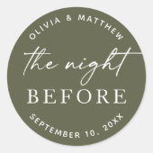 Sage Green repetitie diner | Natuur avond ervoor Ronde Sticker (Voorkant)