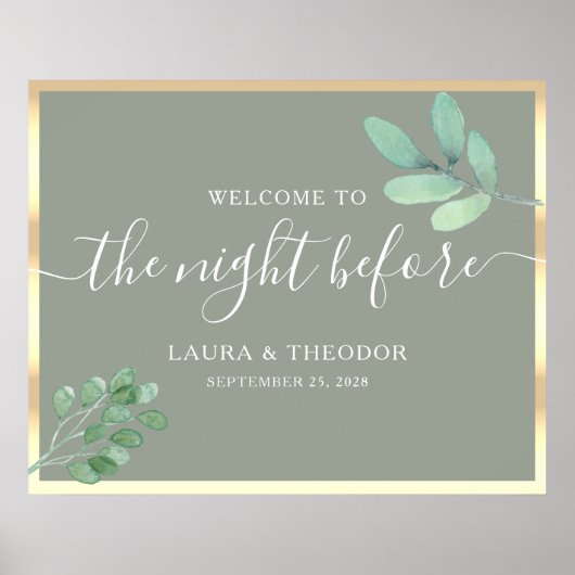 Sage Green Repetitie Diner Poster (Voorkant)