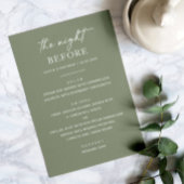 Sage Green repetitie dinermenu | avond ervoor Menu