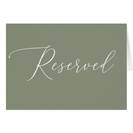 Sage Green Reserved Wedding Sign | Elegant Script (Voorkant Horizontaal)