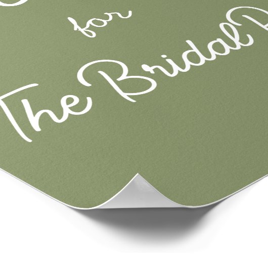 Sage Green Reserved Wedding Sign Poster (Hoek)