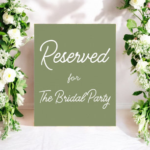 Sage Green Reserved Wedding Sign Poster