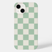 Sage Green Retro Check Case-Mate iPhone Case (Achterkant)