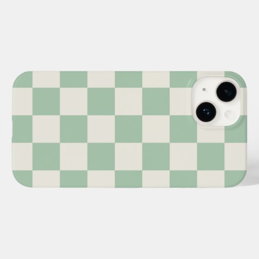 Sage Green Retro Check Case-Mate iPhone Case (Achterkant (horizontaal))