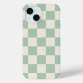 Sage Green Retro Check Case-Mate iPhone Case (Achterkant)