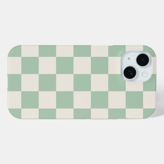 Sage Green Retro Check Case-Mate iPhone Case (Achterkant (horizontaal))