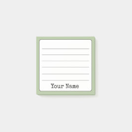 Sage Green Retro Voeg Jouw naam toe Vol Post-it® Notes