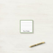 Sage Green Retro Voeg Jouw naam toe Vol Post-it® Notes (Op bureau)