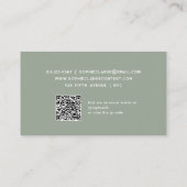 Sage Green | Retroscript met QR-code Visitekaartje (Achterkant)