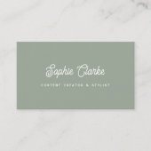 Sage Green | Retroscript met QR-code Visitekaartje (Voorkant)