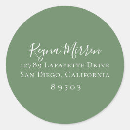 Sage Green Return Address Sticker