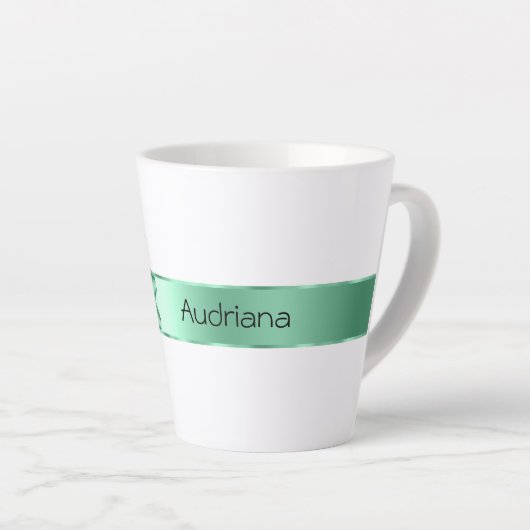 Sage Green Ribbon Bow Kerstmis Latte Mok (Rechterhoek)