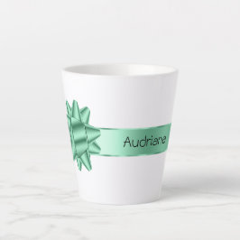 Sage Green Ribbon Bow Kerstmis Latte Mok