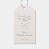 Sage Green Ribbon Vrijgezellenfeest Cadeaulabel (Voorkant)