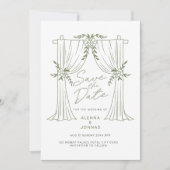 Sage Green Romance Bewaar de Datum Kaart (Voorkant)