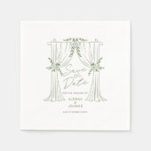 Sage Green Romance Bewaar de Datum Servet (Voorkant)