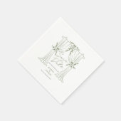 Sage Green Romance Bewaar de Datum Servet (Hoek)