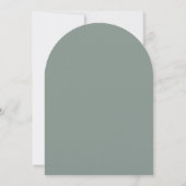 Sage Green Romantic Modern Arch Wedding Invitation Kaart (Achterkant)