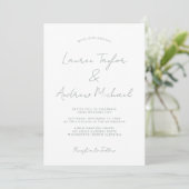 Sage Green Romantic Modern Wedding Invitation Kaart (Staand voorkant)