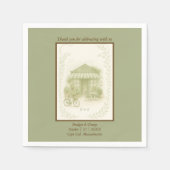 Sage Green Romantisch bruiloft outdoor café Servet (Voorkant)