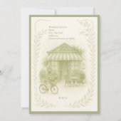 Sage Green Romantische bruiloft Outdoor Save the D Kaart (Achterkant)