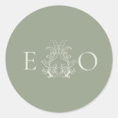 sage green ronde sticker (Voorkant)
