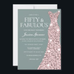 Sage Green Roos Gold Dress Fabulous 50th Birthday Kaart<br><div class="desc">Sage Green Roos Gold Dress Fabulous 50th Birthday Invitation 50 & Fabulous! Zie overeenkomend collectie in niche en nestwinkel</div>