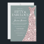 Sage Green Roos Gold Dress Fabulous 50th Birthday Kaart<br><div class="desc">Sage Green Roos Gold Dress Fabulous 50th Birthday Invitation 50 & Fabulous! Zie overeenkomend collectie in niche en nestwinkel</div>