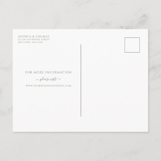 Sage Green Roos Gold Geometric Save the Date Aankondigingskaart (Achterkant)