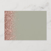 Sage Green Roos Gold Glitter Edge Wedding Details Informatiekaartje (Achterkant)