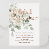 Sage Green & Roos Gold Vrijgezellenfeest Folie Uitnodiging (Voorkant)