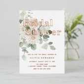 Sage Green & Roos Gold Vrijgezellenfeest Folie Uitnodiging (Staand Voorkant)