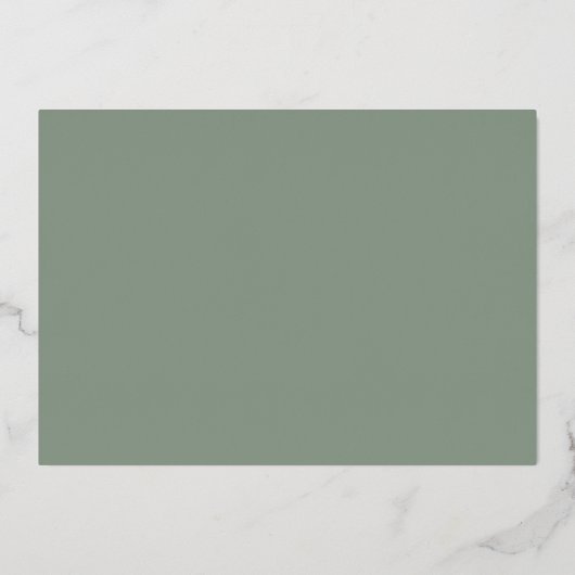 Sage Green & Roos Gold Wedding Save the Date Folie Uitnodiging (Achterkant)