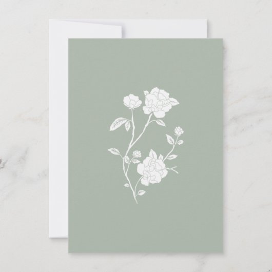 Sage Green Roos Rehearings Dinner Invitation Kaart (Achterkant)