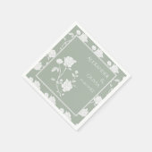 Sage Green Roos Vrijgezellenfeest Napkins Servet (Hoek)