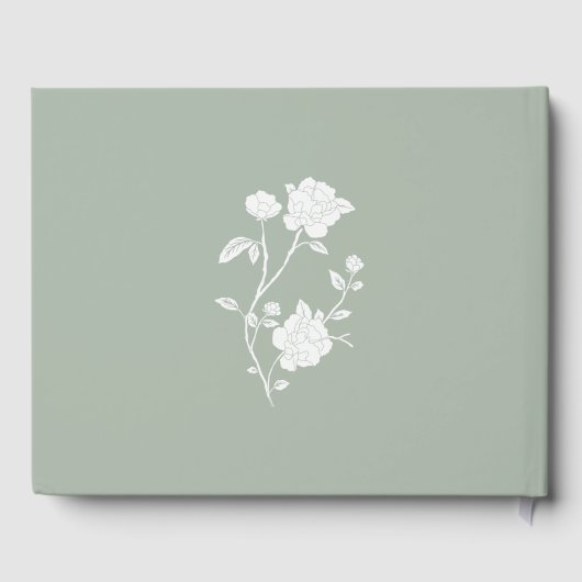 Sage Green Roos Weddenschap Gastenboek (Achterkant)
