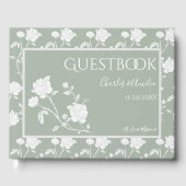 Sage Green Roos Weddenschap Gastenboek (Voorkant)