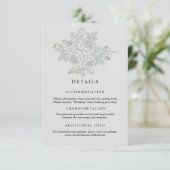 Sage Green Rose Wedding Details Card Informatiekaartje (Staand voorkant)